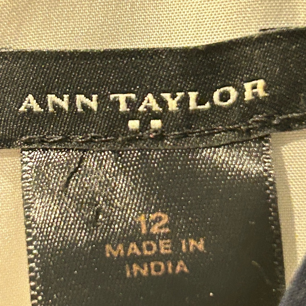 🚘ANN TAYLOR Blue and White Dress - Picture 3 of 3